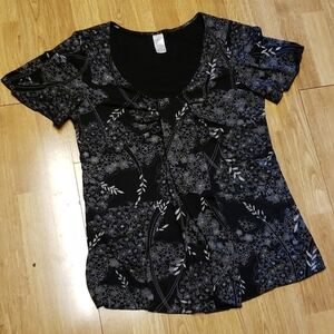 AVON black/gray XL drape accent top